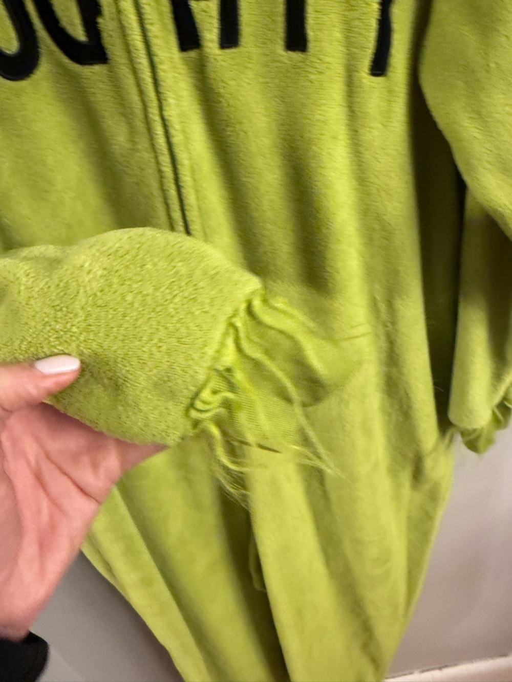Dr Seuss The Grinch Fleece One Piece Pajamas Adult Medium Always Naughty Hooded - Picture 3 of 7